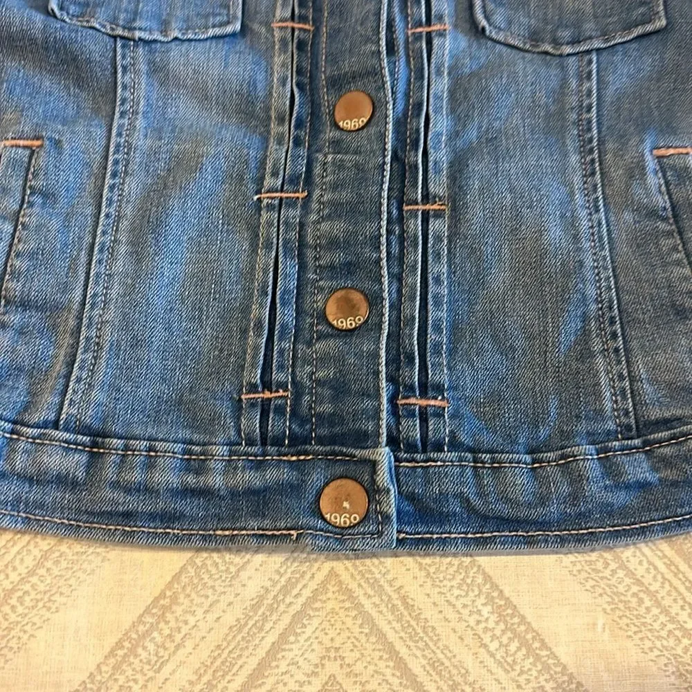 Gap Kids 1969 Girls Blue Denim Snap Closure Jacket - Size L